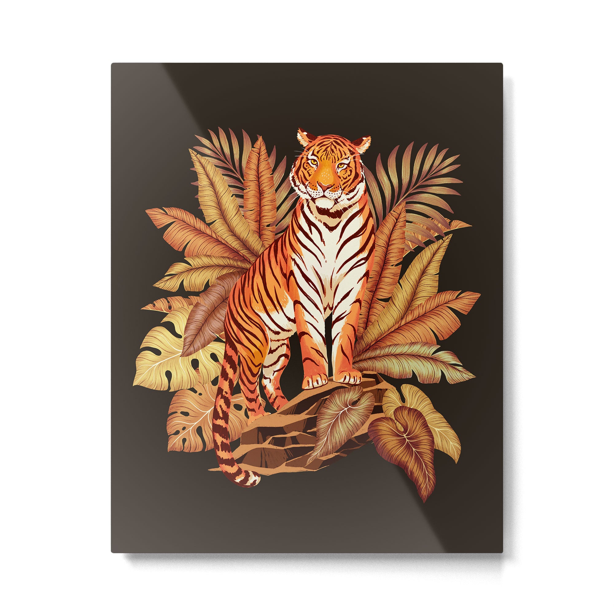 Autumn Jungle Tiger Metal Print Gallery Image 6