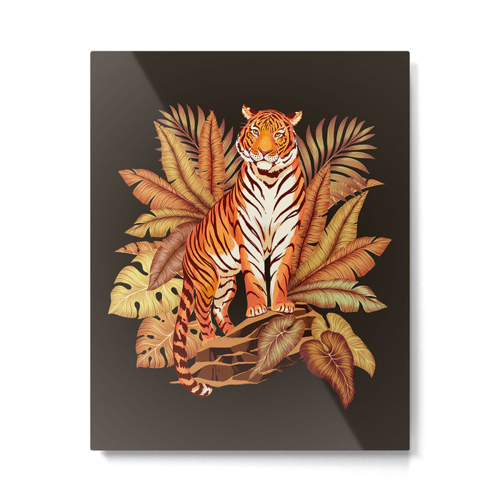 Autumn Jungle Tiger Metal Print Gallery Image 1