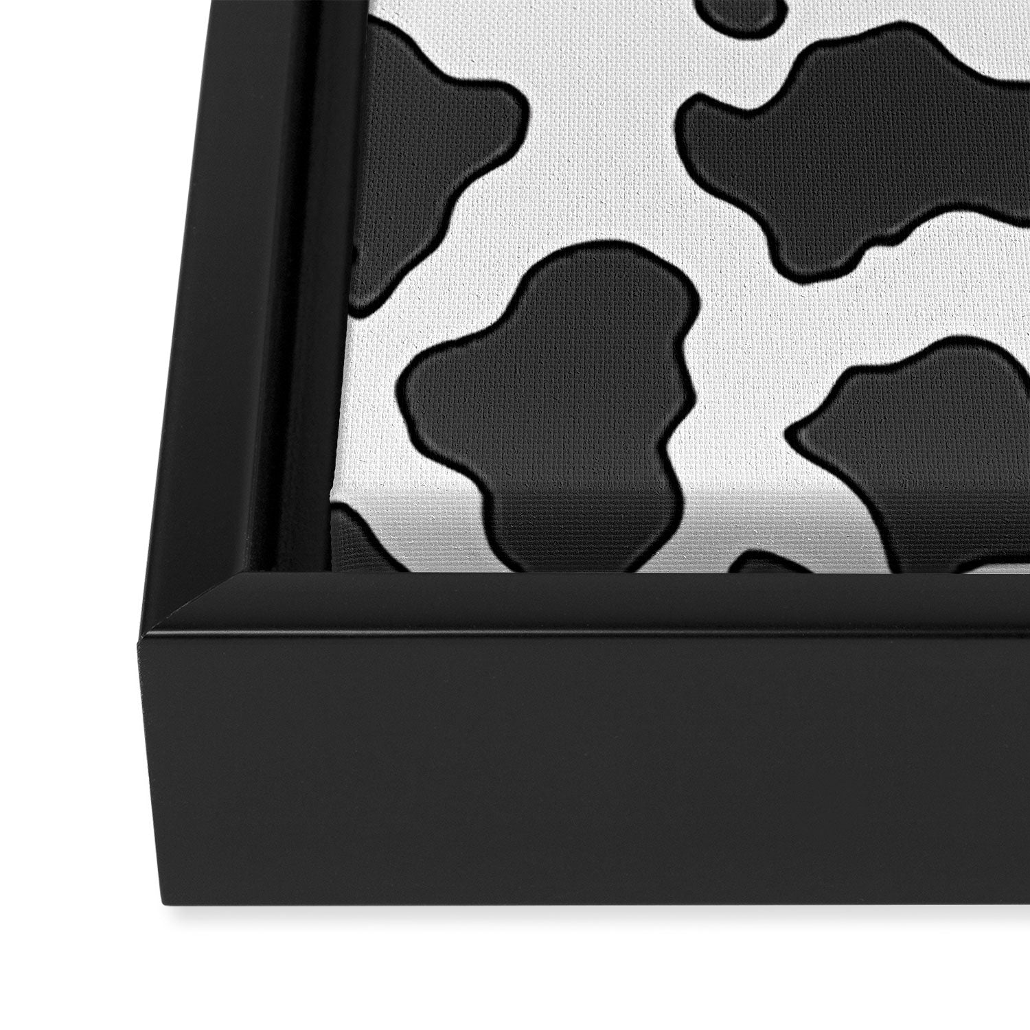 Black and White Cow Print Framed Canvas Print Gallery Image 3
