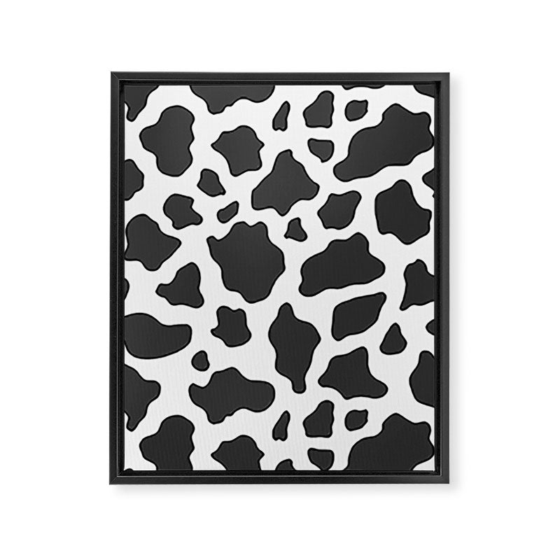 Black and White Cow Print Framed Canvas Print Gallery Image 6