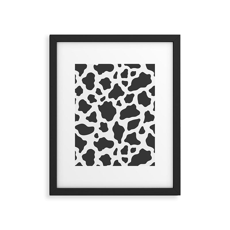 Black and White Cow Print Framed Art Print Gallery Image 5