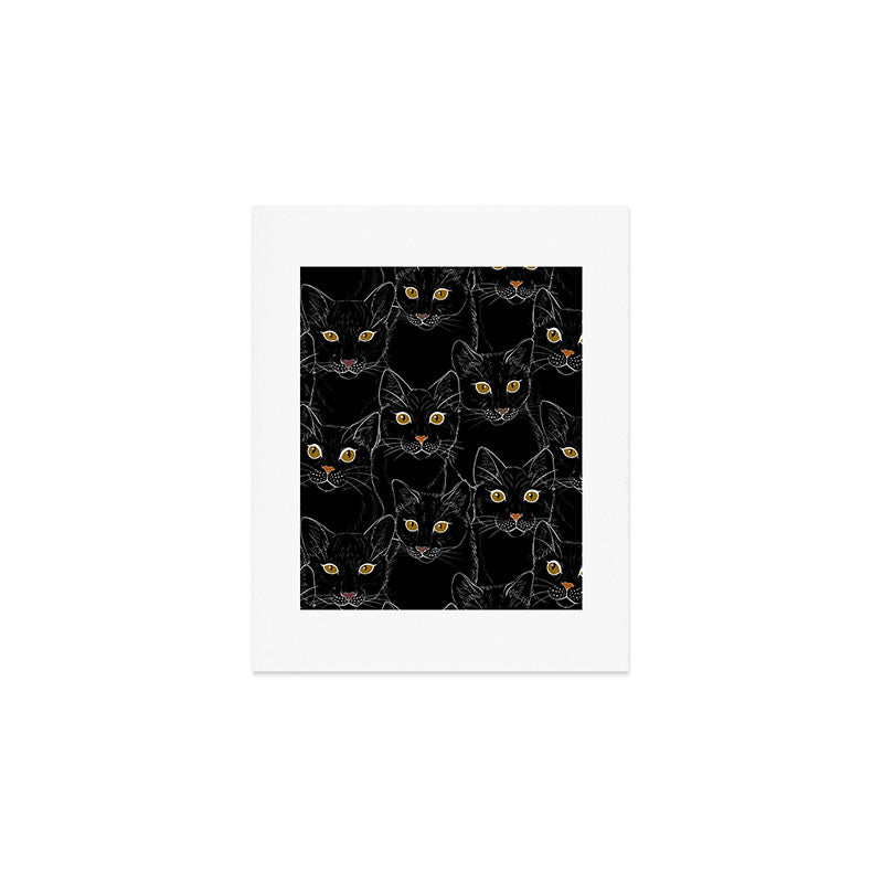 Black Cat Portraits Art Print Gallery Image 1