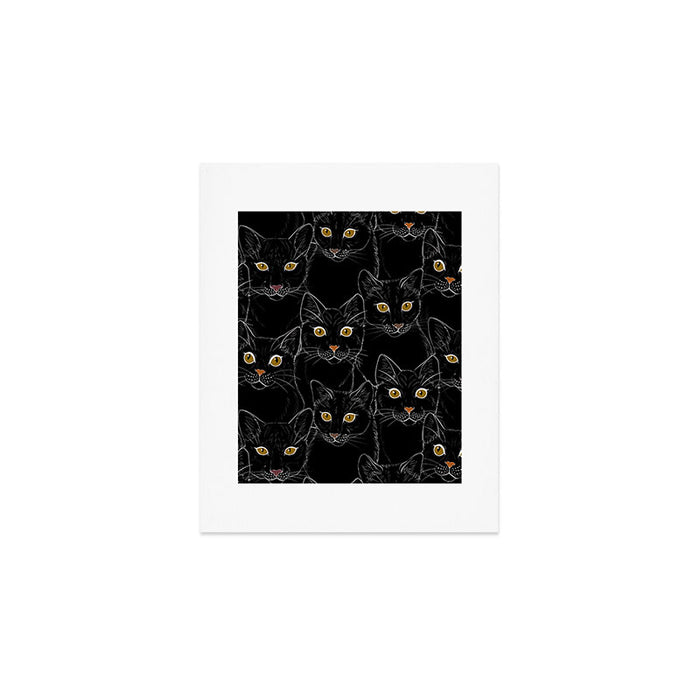 Black Cat Portraits Art Print Gallery Image 1