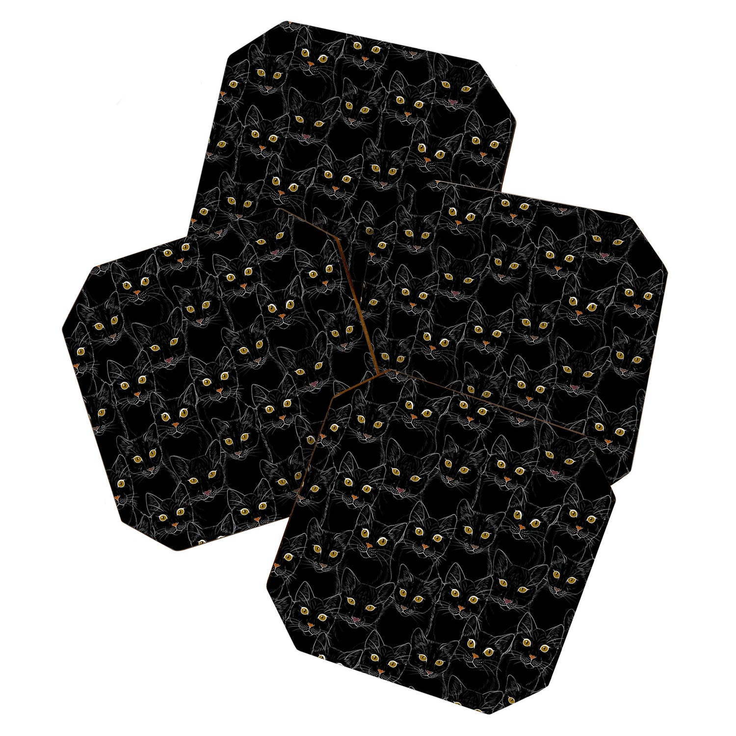 Black Cat Portraits Coaster Gallery Image 1