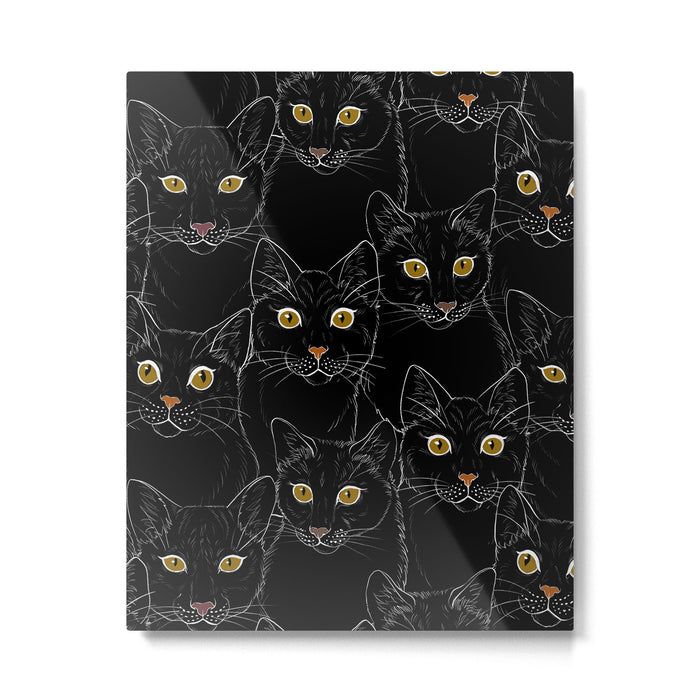 Black Cat Portraits Metal Print Gallery Image 1