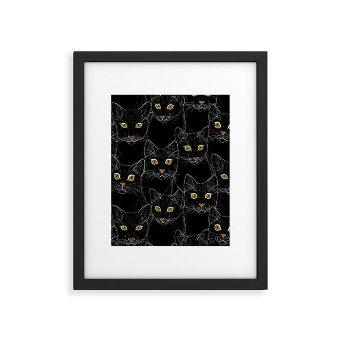 Black Cat Portraits Framed Art Print Gallery Image 1