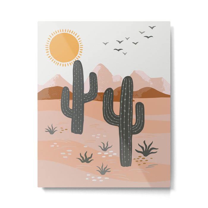 Cacti Desert Landscape Metal Print Gallery Image 1
