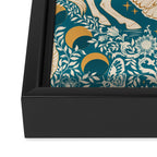 Celestial Unicorns In Turquoise and Gold Framed Canvas Print Gallery Image 3