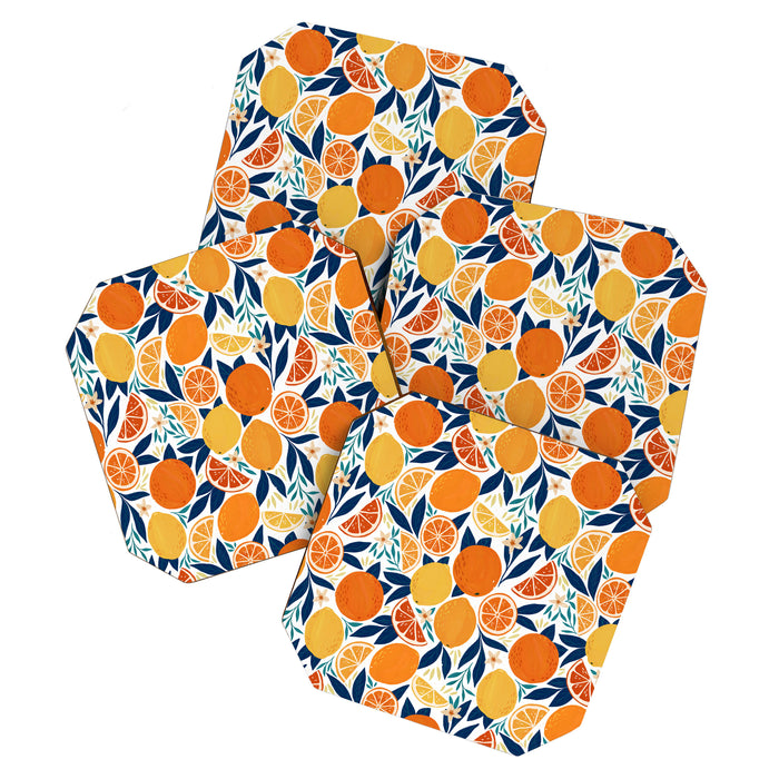 Citrus Fruits - Blue and Orange Coaster Gallery Image 1
