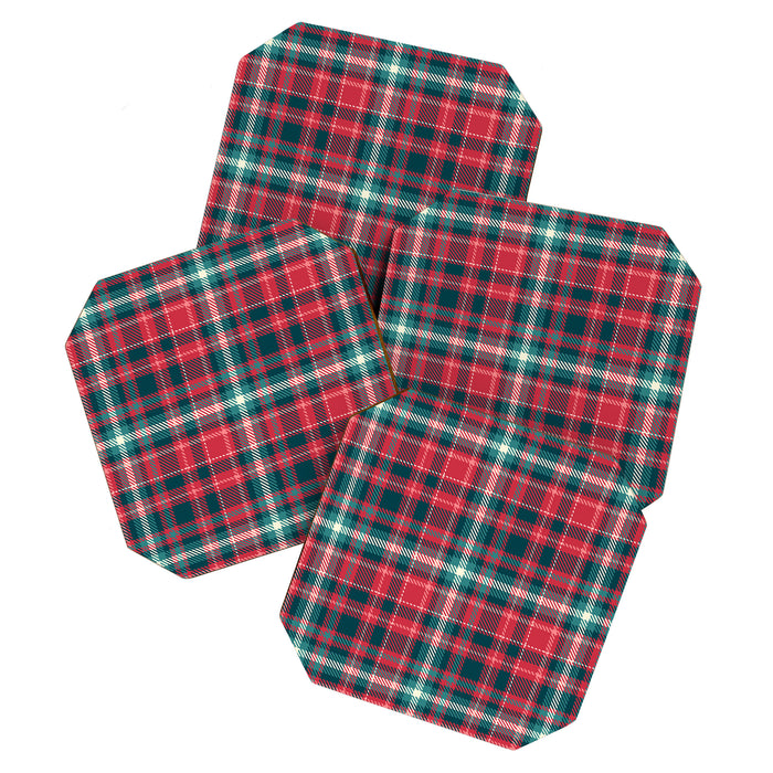 Classic Christmas Plaid Coaster Gallery Image 1