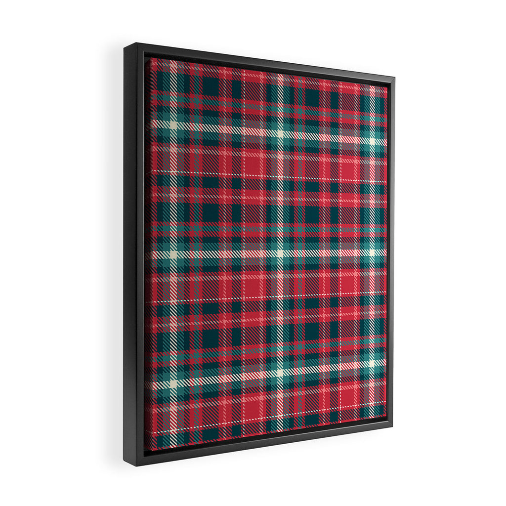 Classic Christmas Plaid Framed Canvas Print Gallery Image 2