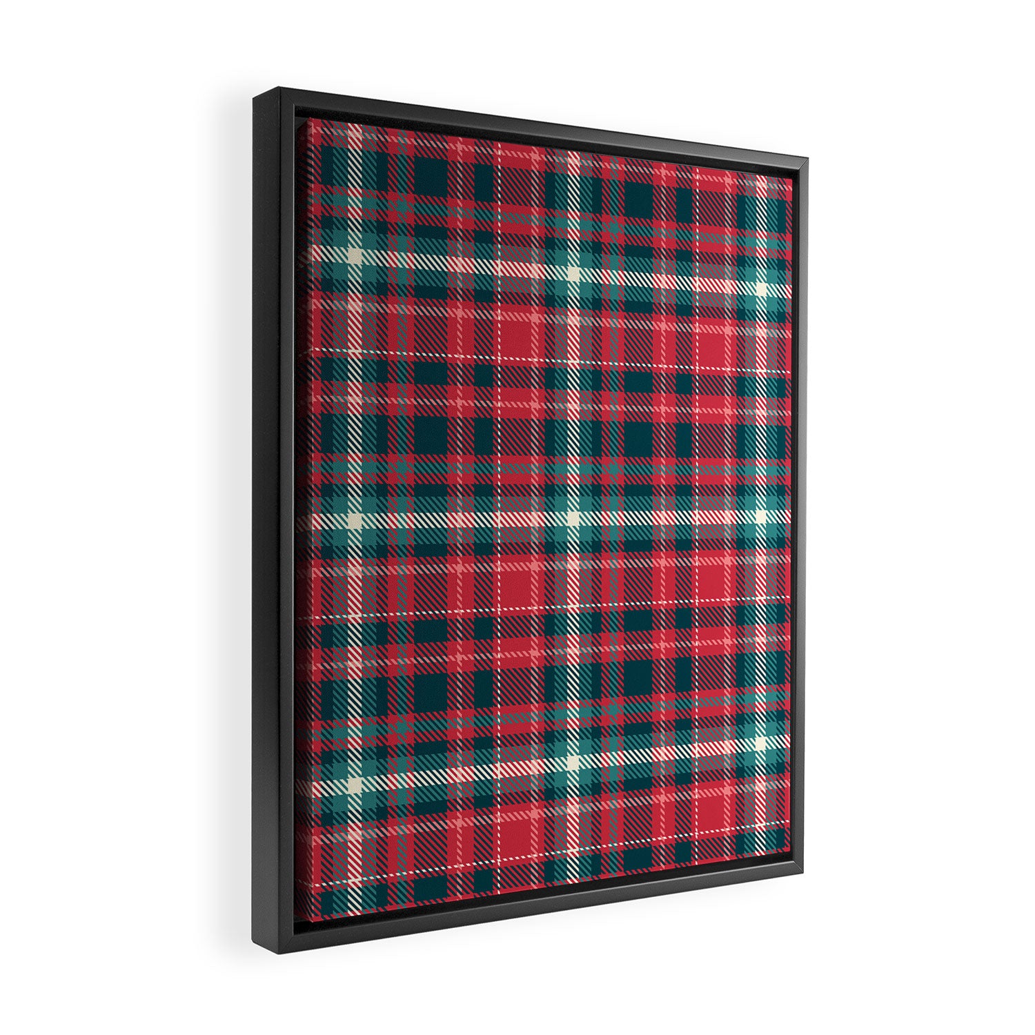 Classic Christmas Plaid Framed Canvas Print Gallery Image 2