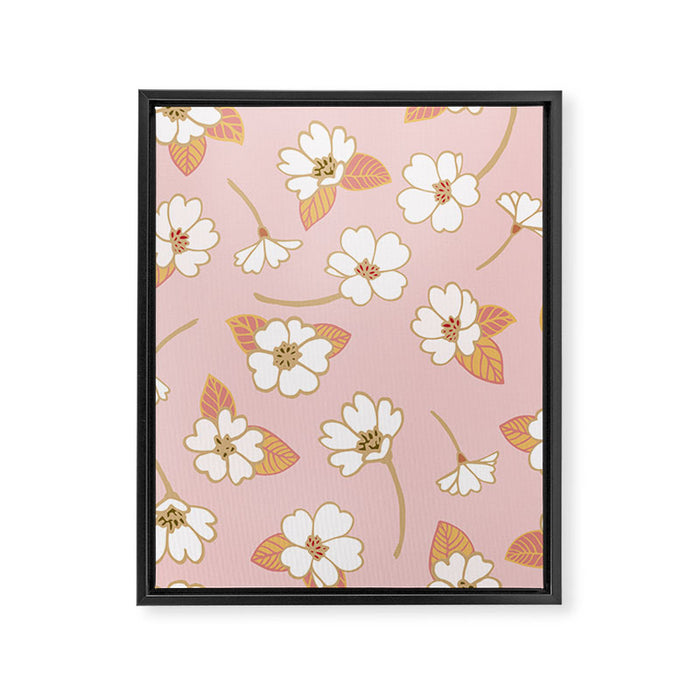 Spring Garden Dlicate Blooms - Pink Framed Canvas Print Gallery Image 1