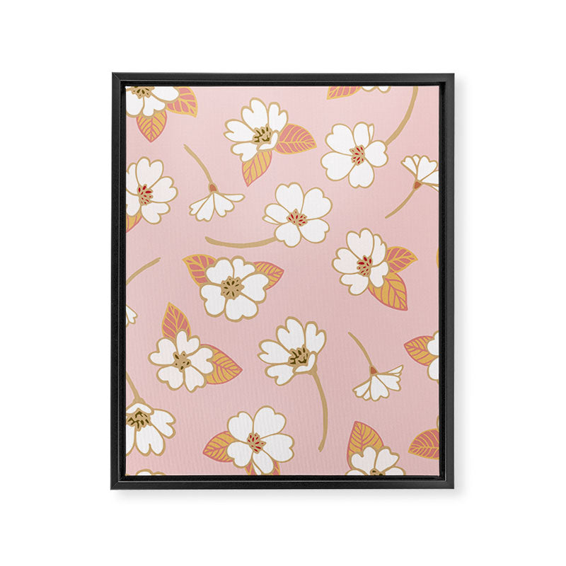 Spring Garden Dlicate Blooms - Pink Framed Canvas Print Gallery Image 8