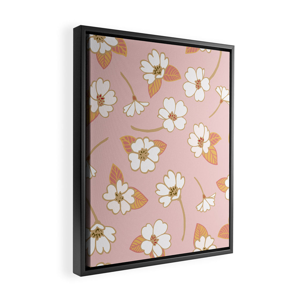 Spring Garden Dlicate Blooms - Pink Framed Canvas Print Gallery Image 2