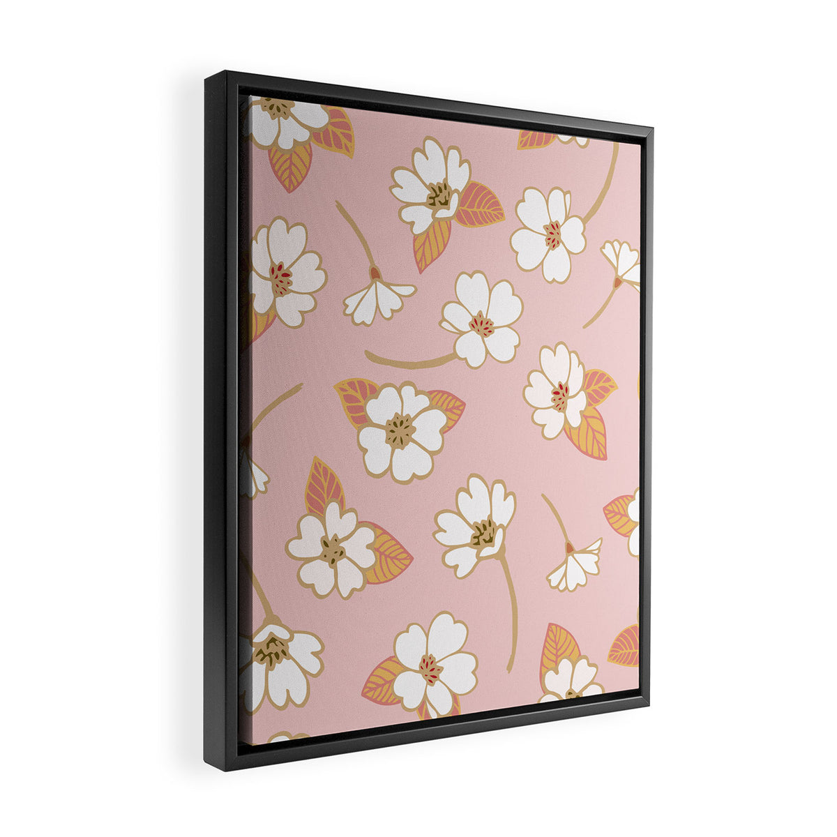 Spring Garden Dlicate Blooms - Pink Framed Canvas Print Gallery Image 2