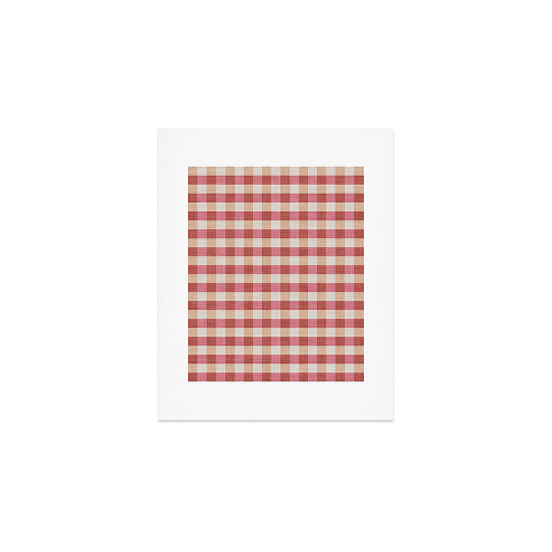 Cozy Gingham in Pink Art Print Gallery Image 1