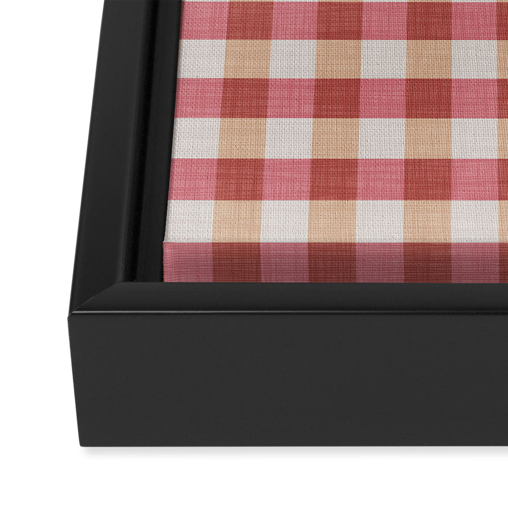 Cozy Gingham in Pink Framed Canvas Print Gallery Image 3