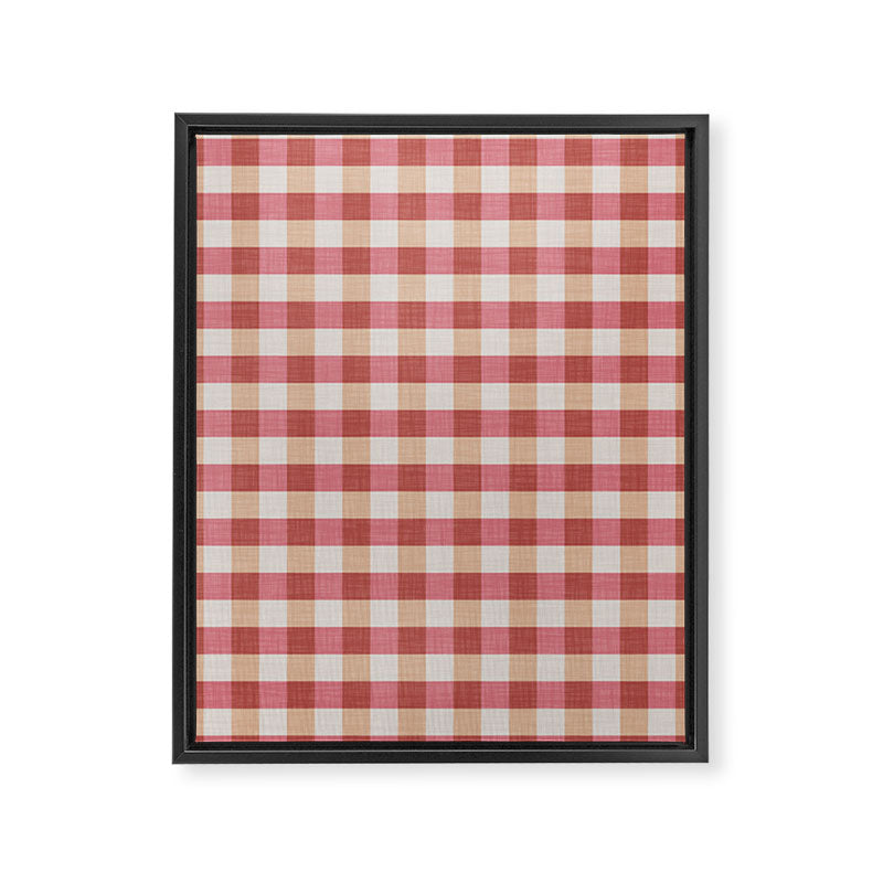 Cozy Gingham in Pink Framed Canvas Print Gallery Image 6