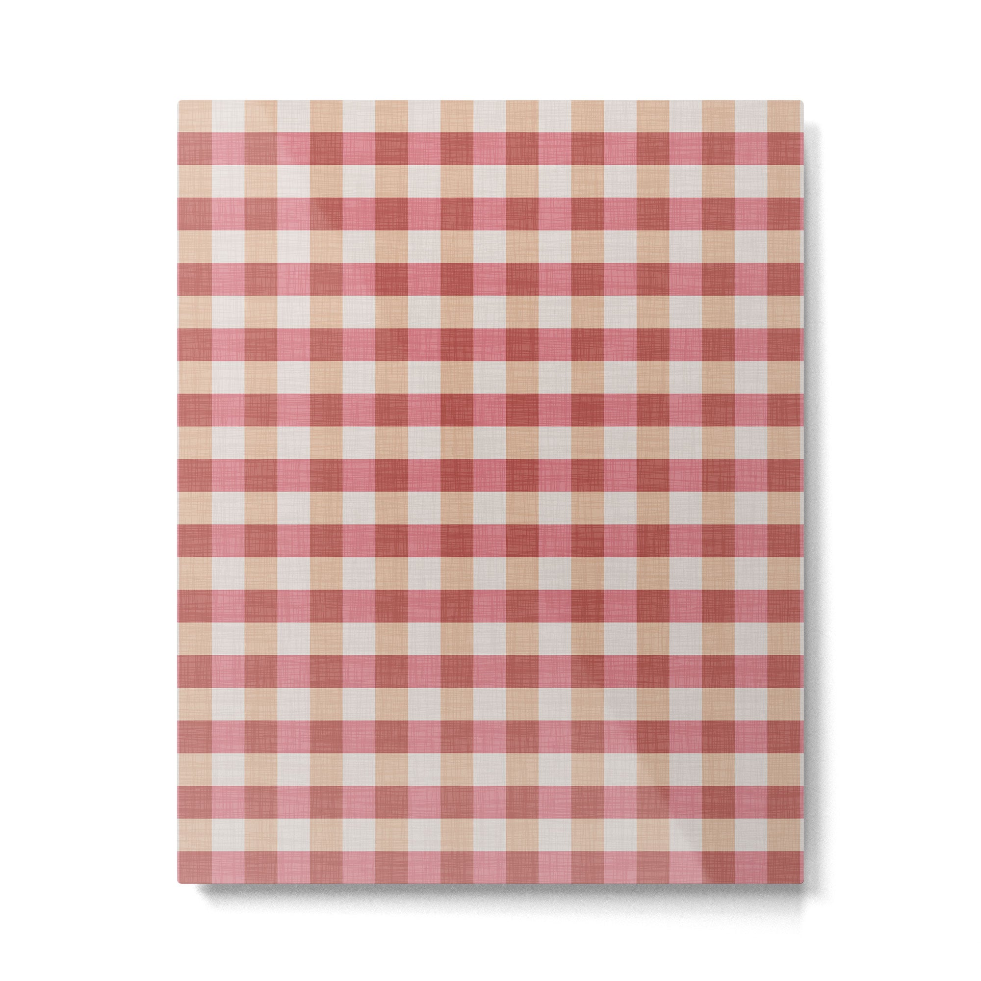 Cozy Gingham in Pink Metal Print Gallery Image 4