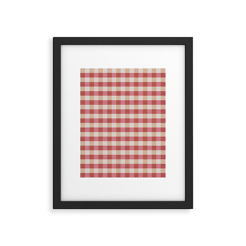 Cozy Gingham in Pink Framed Art Print Gallery Image 5