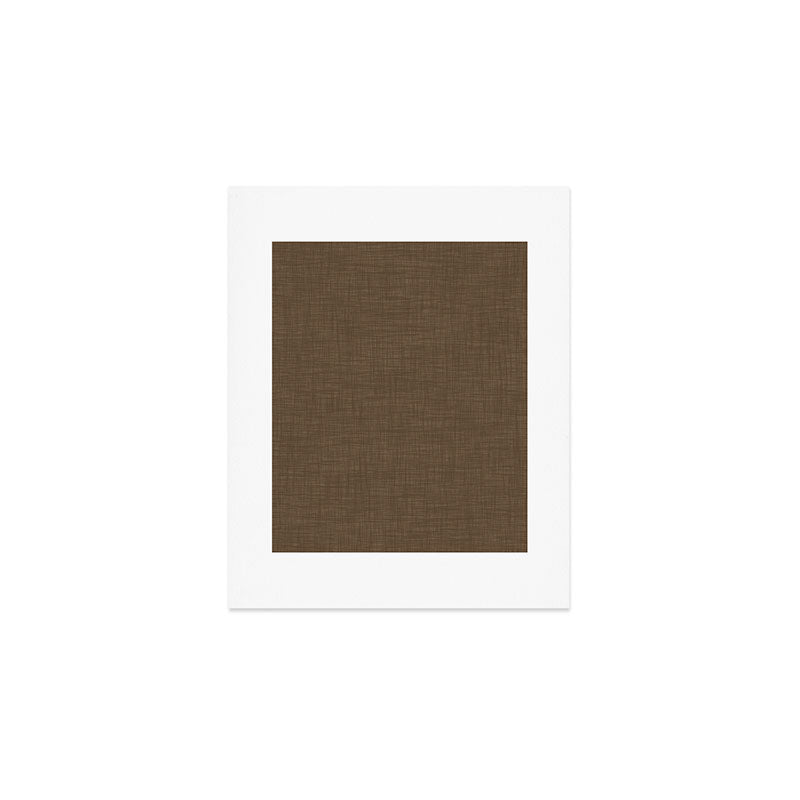 Cozy Linen Effect in Coffee Liqueur Brown Art Print Gallery Image 1