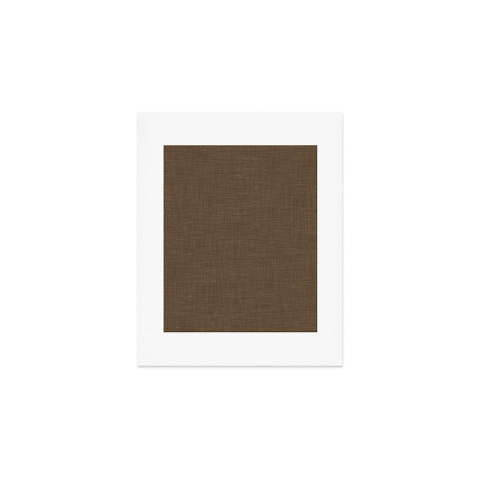 Cozy Linen Effect in Coffee Liqueur Brown Art Print Gallery Image 1