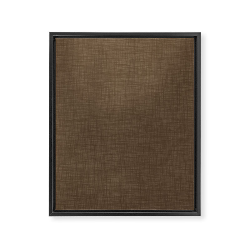 Cozy Linen Effect in Coffee Liqueur Brown Framed Canvas Print Gallery Image 8