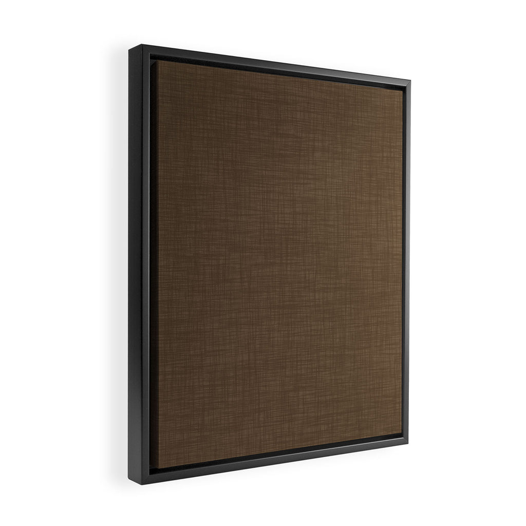 Cozy Linen Effect in Coffee Liqueur Brown Framed Canvas Print Gallery Image 2