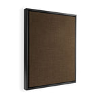 Cozy Linen Effect in Coffee Liqueur Brown Framed Canvas Print Gallery Image 2