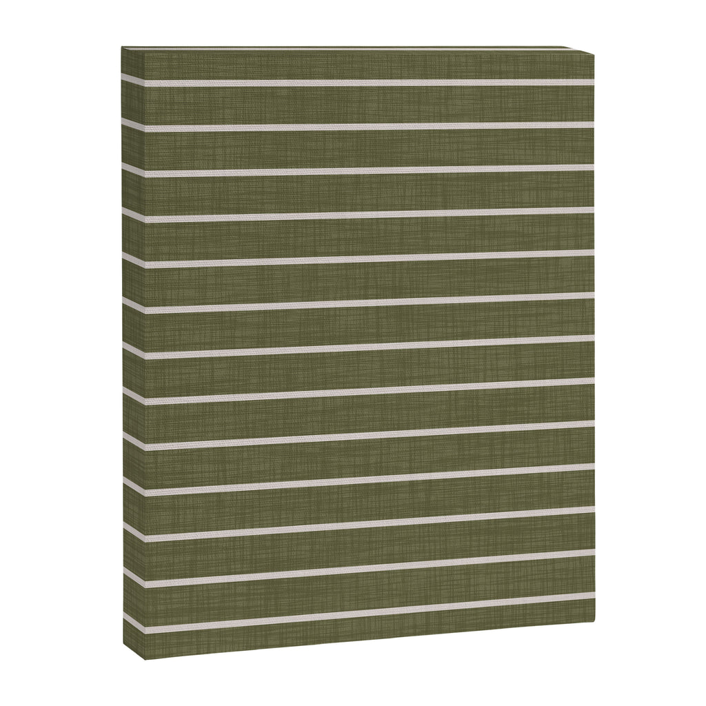 Cozy Stripes In Olive Green Canvas Print Gallery Image 6