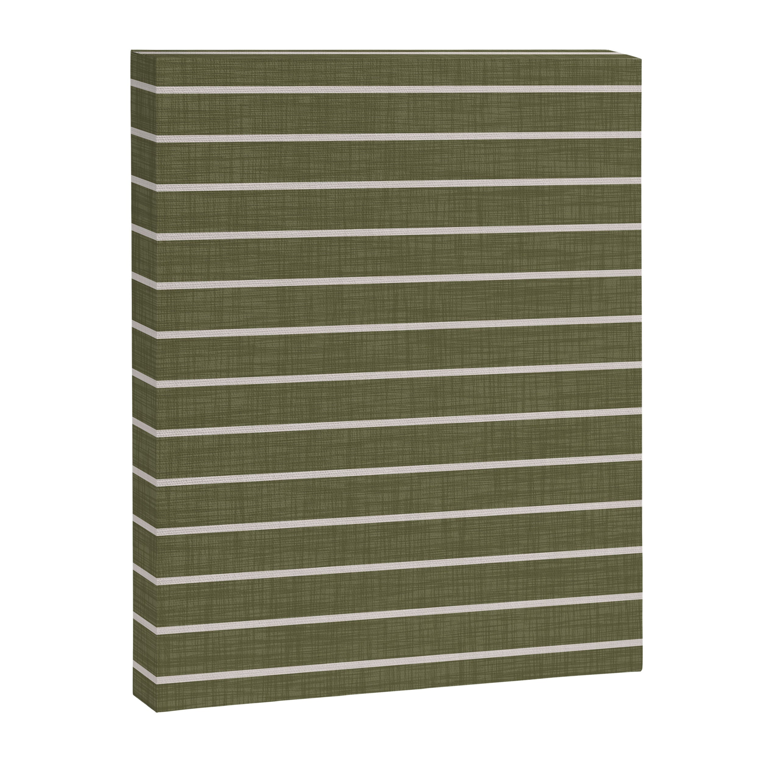 Cozy Stripes In Olive Green Canvas Print Gallery Image 6