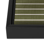 Cozy Stripes In Olive Green Framed Canvas Print Gallery Image 3