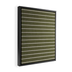Cozy Stripes In Olive Green Framed Canvas Print Gallery Image 2