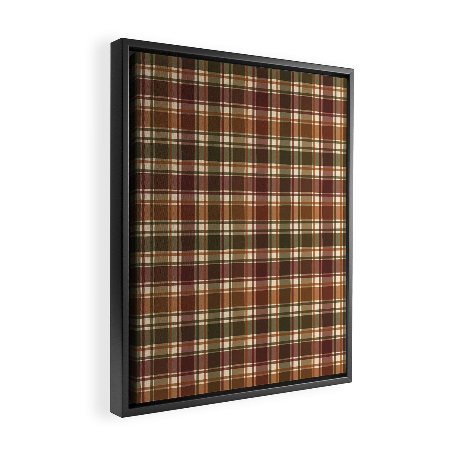 Cozy Vintage Plaid Framed Canvas Print Gallery Image 2