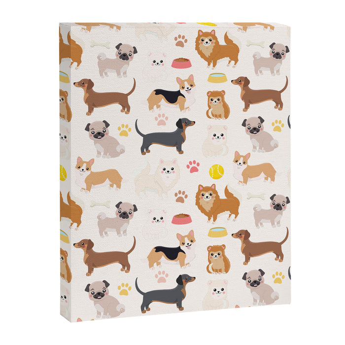 Cute Dog Pattern Canvas Print Gallery Image 1
