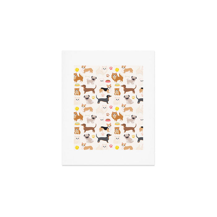 Cute Dog Pattern Art Print Gallery Image 1