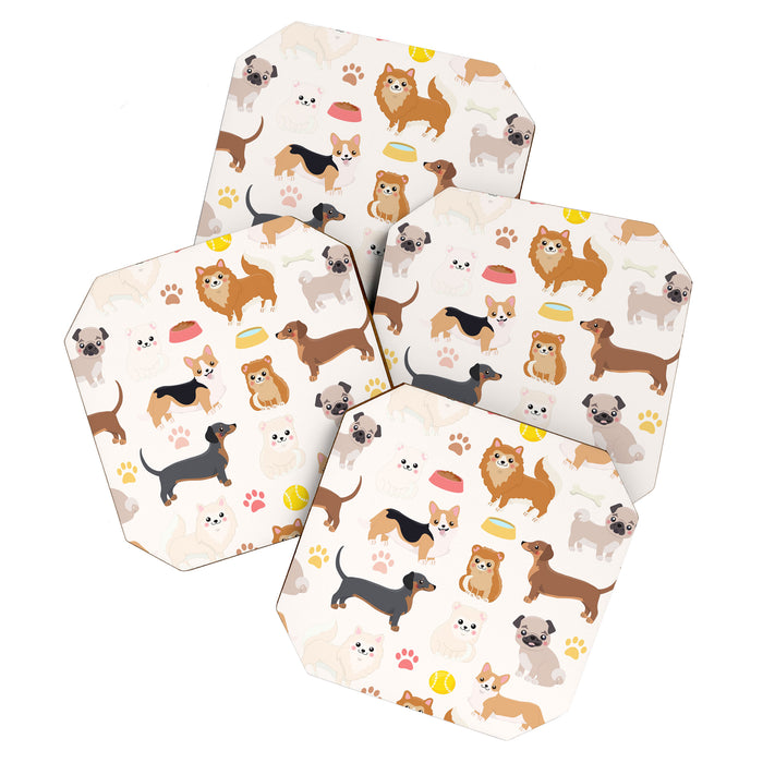 Cute Dog Pattern Coaster Gallery Image 1