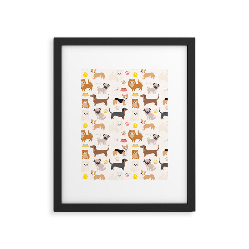 Cute Dog Pattern Framed Art Print Gallery Image 5