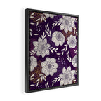Dahlia Flowers Pattern - Purple and Yellow Framed Canvas Print Gallery Image 2