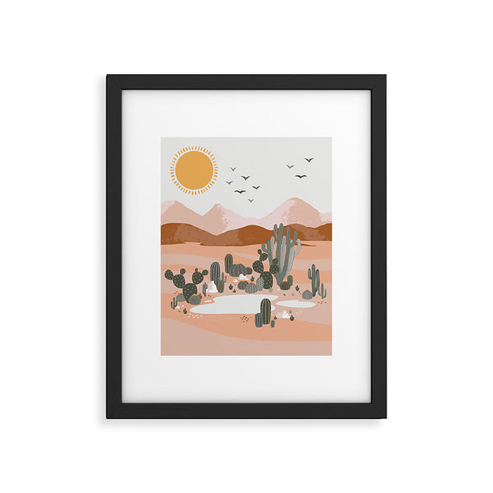 Desert Landscape Oasis Framed Art Print Gallery Image 1