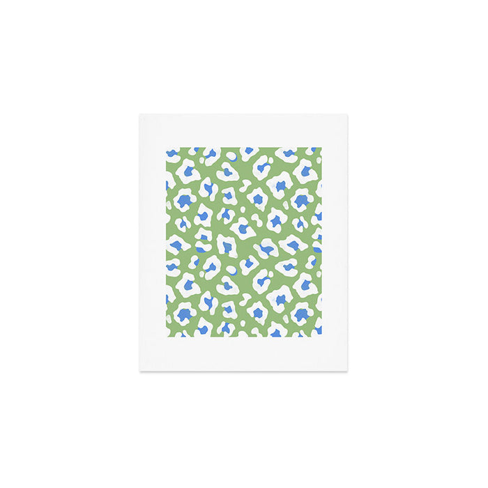 Dopamine Decor Leopard Print Blue And Green Art Print Gallery Image 1