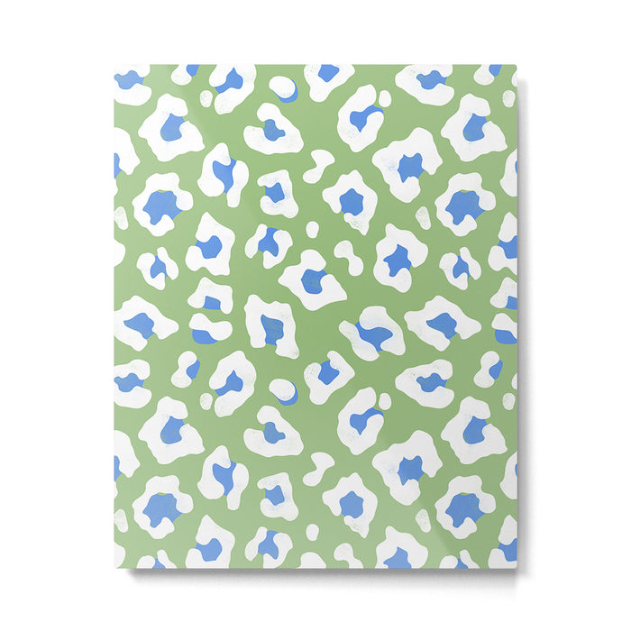 Dopamine Decor Leopard Print Blue And Green Metal Print Gallery Image 1