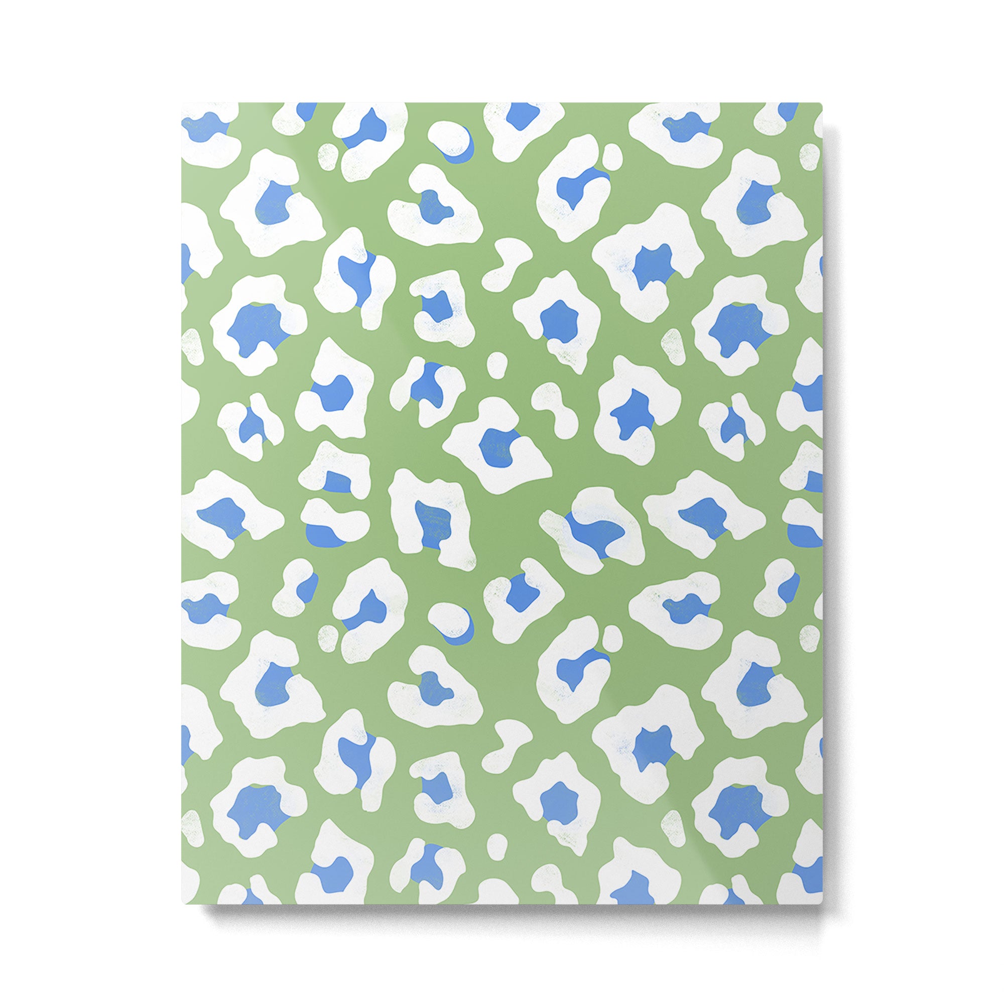 Dopamine Decor Leopard Print Blue And Green Metal Print Gallery Image 4