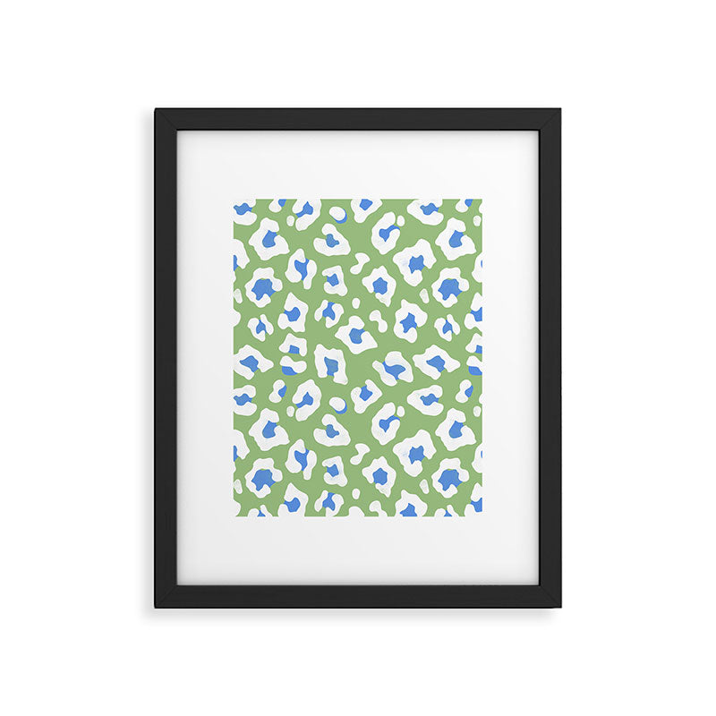 Dopamine Decor Leopard Print Blue And Green Framed Art Print Gallery Image 5
