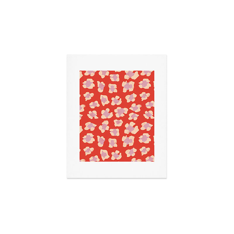 Dopamine Leopard Print In Red And Pink Art Print Gallery Image 1