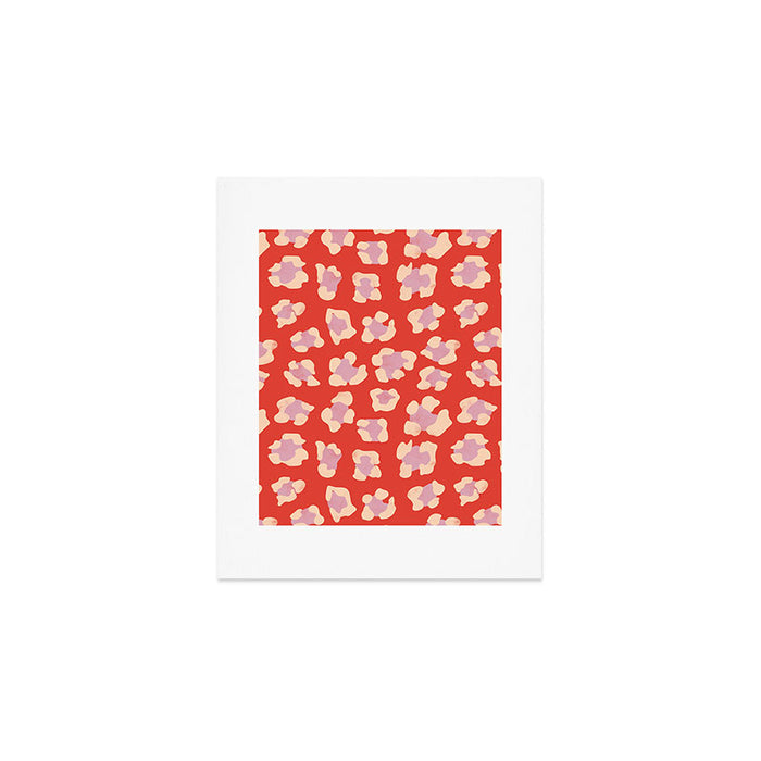 Dopamine Leopard Print In Red And Pink Art Print Gallery Image 1