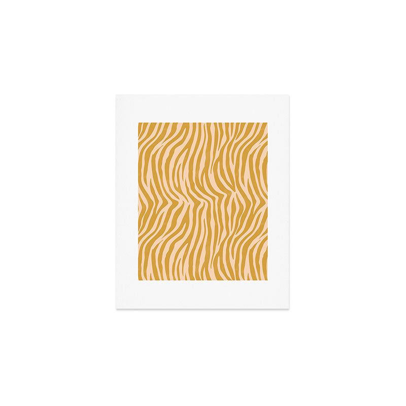 Dopamine Zebra Print In Amber Yellow Art Print Gallery Image 1
