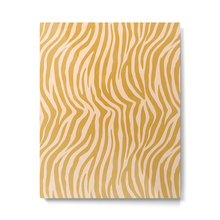 Dopamine Zebra Print In Amber Yellow Metal Print Gallery Image 1