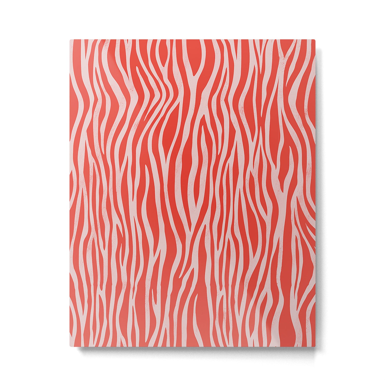 Dopamine Zebra Stripe Animal Print In Red Metal Print Gallery Image 4